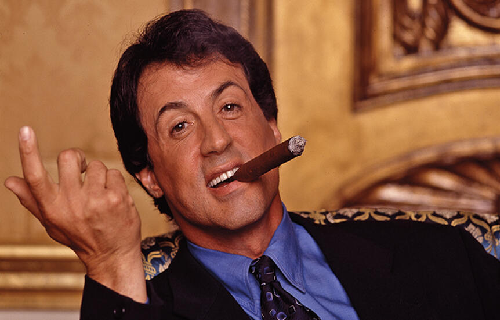 Sylvester Stallone Smoking A Cigar 