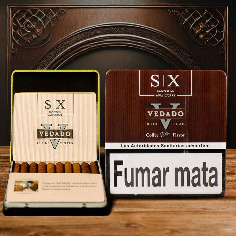 Vedado SX Mini Coffee – Bulk Pack (50 Tins | 500 Mini Cigarillos) – Special Aficionado Offer