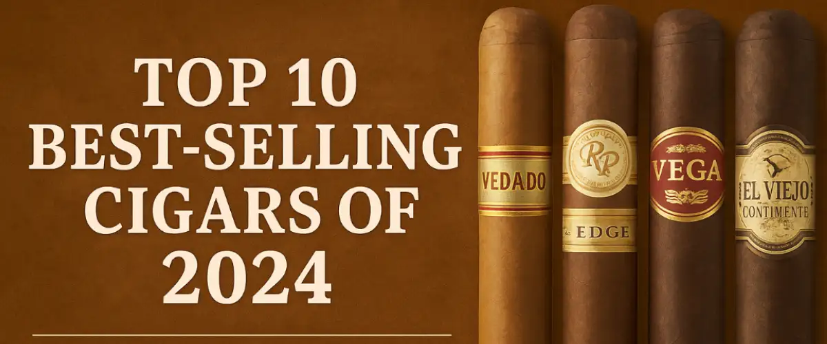 Premium cigars arranged on a wooden table representing the top selling cigars in India 2024 from Cigar Conexion.